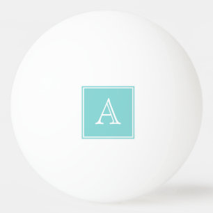 Turquoise Square Monogram Ping Pong Ball