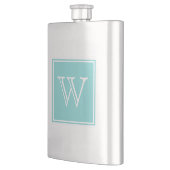 Turquoise Square Monogram Premium Flask Flacon (Links)