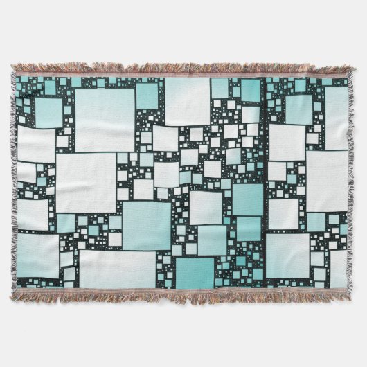Turquoise Squared Throw Blanket Deken (Voorkant)