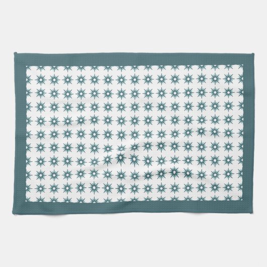 Turquoise Starburst Pattern uit het midden van de  Theedoek (Horizontaal)
