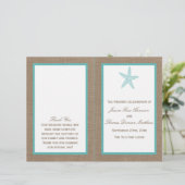 Turquoise Starfish Burlap Beach Wedding Collectie (Staand voorkant)