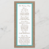 Turquoise Starfish Burlap Beach Wedding Collectie Programma (Achterkant)