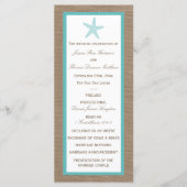 Turquoise Starfish Burlap Beach Wedding Collectie Programma (Voorkant)