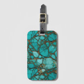 Turquoise stenen bagagelabel (Voorkant (verticaal))