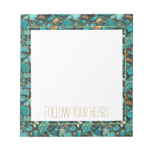 Turquoise stenen notitieblok