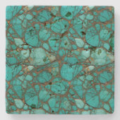 Turquoise Stenen Onderzetter (Voorkant)