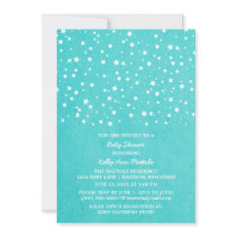 Turquoise Sterrennacht Baby shower Invite