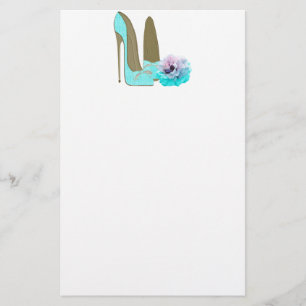 Turquoise Stiletto en Roos Art Briefpapier
