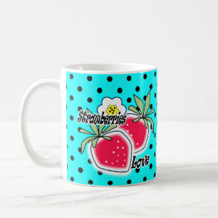Turquoise stippen achtergrond koffiemok