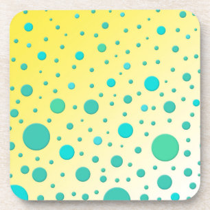 Turquoise-Stippen op geel modern design Bier Onderzetter