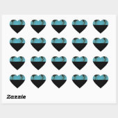 Turquoise Stone Gold en Black Hart Sticker (Vel)
