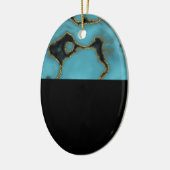 Turquoise Stone Gold en Black Keramisch Ornament (Links)