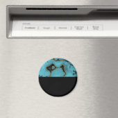 Turquoise Stone Gold en Black Magneet (Insitu (Vaatwasser))