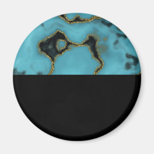 Turquoise Stone Gold en Black Magneet