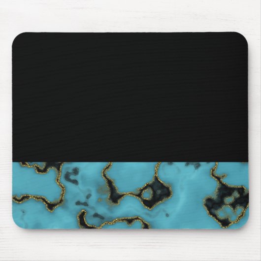 Turquoise Stone Gold en Black Muismat (Voorkant)