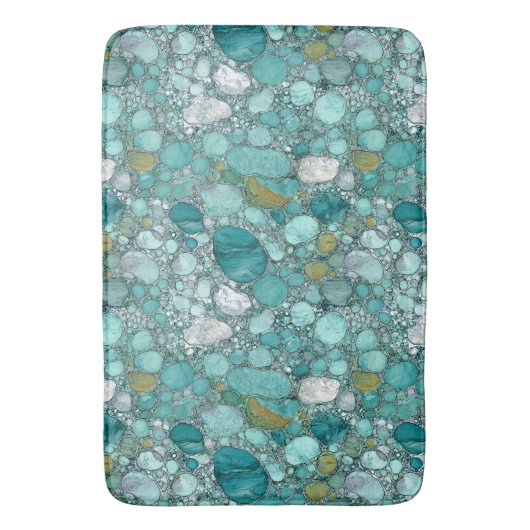 Turquoise Stones Badmat (Voorkant Verticaal)