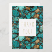 Turquoise Stones Dank u Bedankkaart (Voorkant / Achterkant)