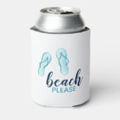 Turquoise strand alsjeblieft Flip Flips gepersonal Blikjeskoeler (Blikje Achterkant)