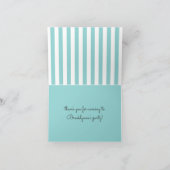 Turquoise Streep Paisley Olifant Bedankkaart (Binnen)