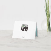 Turquoise Streep Paisley Olifant Bedankkaart (Achterkant)