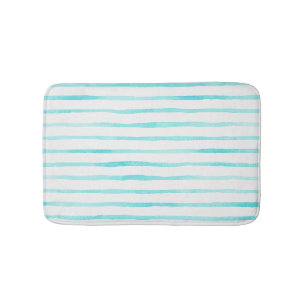 Turquoise Strepen Badmat