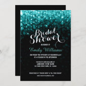 Turquoise string lichten bokeh vrijgezellenfeest kaart (Voorkant / Achterkant)