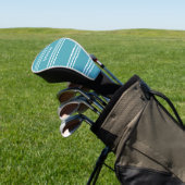 Turquoise Stripes aangepaste monogram bestuurdersc Golfheadcover (Insitu)