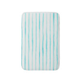 Turquoise Stripes Coastal Bath Mat (Voorkant Verticaal)
