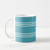 Turquoise Stripes tasses monogrammes personnalisée (Gauche)