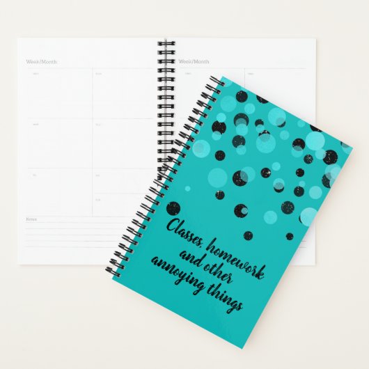 Turquoise Student School Daily Planner (Display)