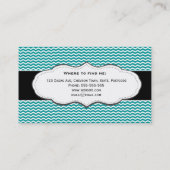Turquoise Stylish Chevron Visitekaartjes (Achterkant)