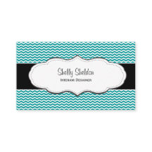 Turquoise Stylish Chevron Visitekaartjes