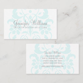 Turquoise Subtle Damask Visitekaartje