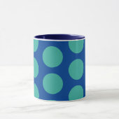 Turquoise sur Blue Polka Dot Art Mug Cup (Centre)