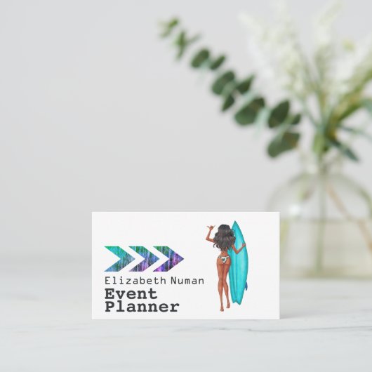 Turquoise Surfer Ticket Event Planner (Staand voorkant)