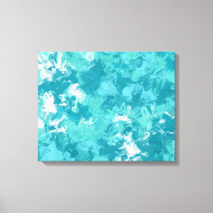 Turquoise Swirl Abstract Art Canvas Afdruk
