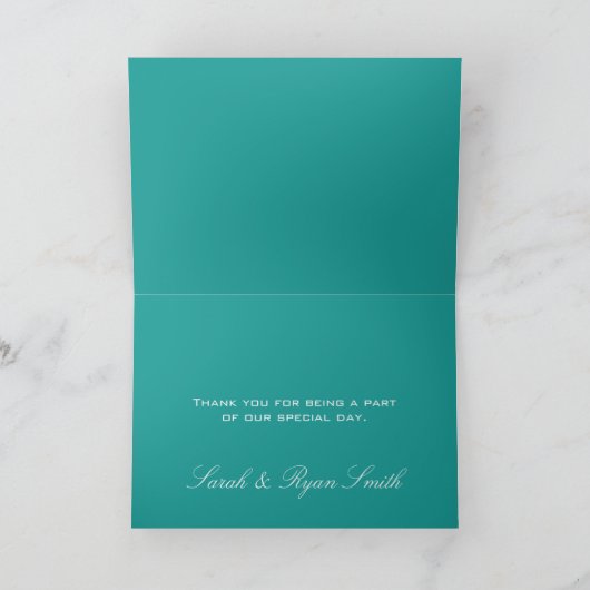 Turquoise Swirl Wedding Dank u kaarten (Binnen)