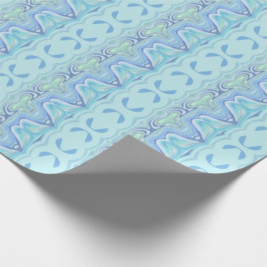 Turquoise Swirls inpakpapier (Hoek)