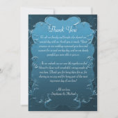 Turquoise Swirls Vintage Wedding Carte de remercie (Devant)