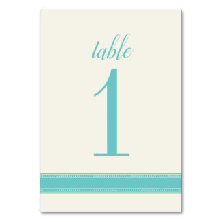 Turquoise tafel nummer, Caroline Wedding Kaart