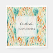 Turquoise Tangerine Abstract Jewel Vrijgezellenfee Servet (Voorkant)