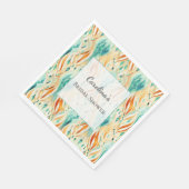 Turquoise Tangerine Abstract Jewel Vrijgezellenfee Servet (Hoek)