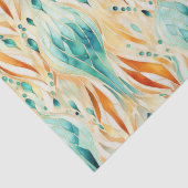 Turquoise Tangerine Abstracte Sieraden Tissuepapier (Detail)