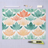 Turquoise Tangerine Chic Floral Tissuepapier (Craft)