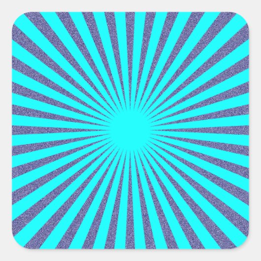 Turquoise Target - Vierkante Sticker (Voorkant)