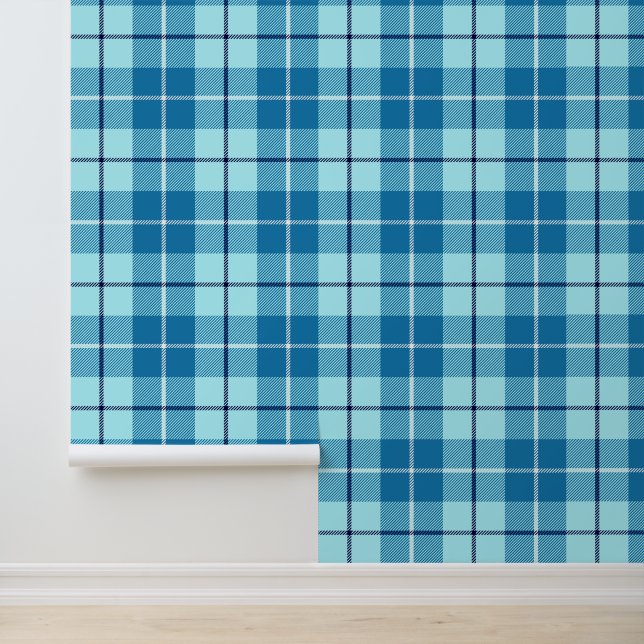 Turquoise Tartan Plaid Behang (Applicatie)