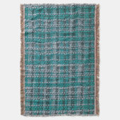 Turquoise tartan stof, gestructureerde achtergrond deken (Voorkant Verticaal)