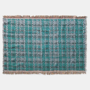 Turquoise tartan stof, gestructureerde achtergrond deken