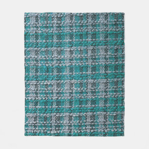 Turquoise tartan stof, gestructureerde achtergrond fleece deken