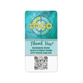 Turquoise Teacher Lab Research Logo QR-code Aangep Etiket (Voorkant)
